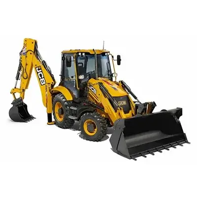 Backhoe loader on a civil works site in Abu Dhabi