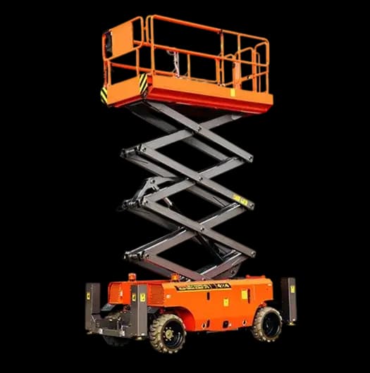 Scissor lift on an indoor fit-out project in the UAE