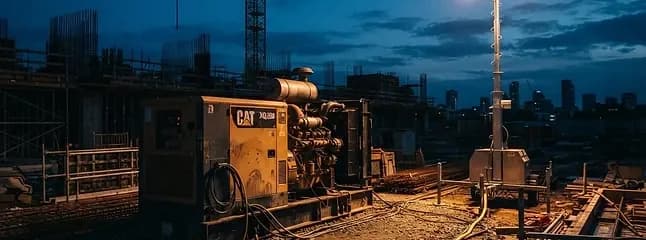 Generators and power equipment on a UAE construction site