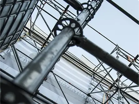 Scaffolding structures on a construction site in Abu Dhabi